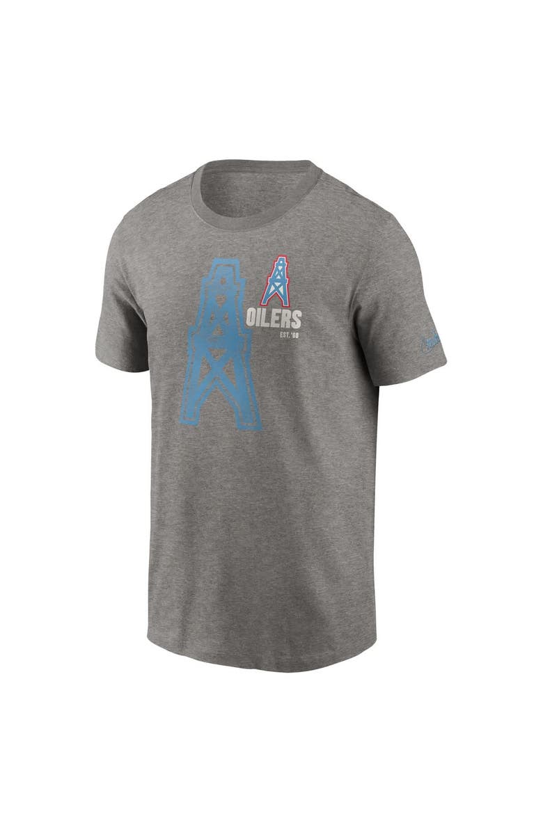 Nike Men's Nike Heather Charcoal Houston Oilers Logo Essential T-Shirt, Alternate, color, Heather Charcoal