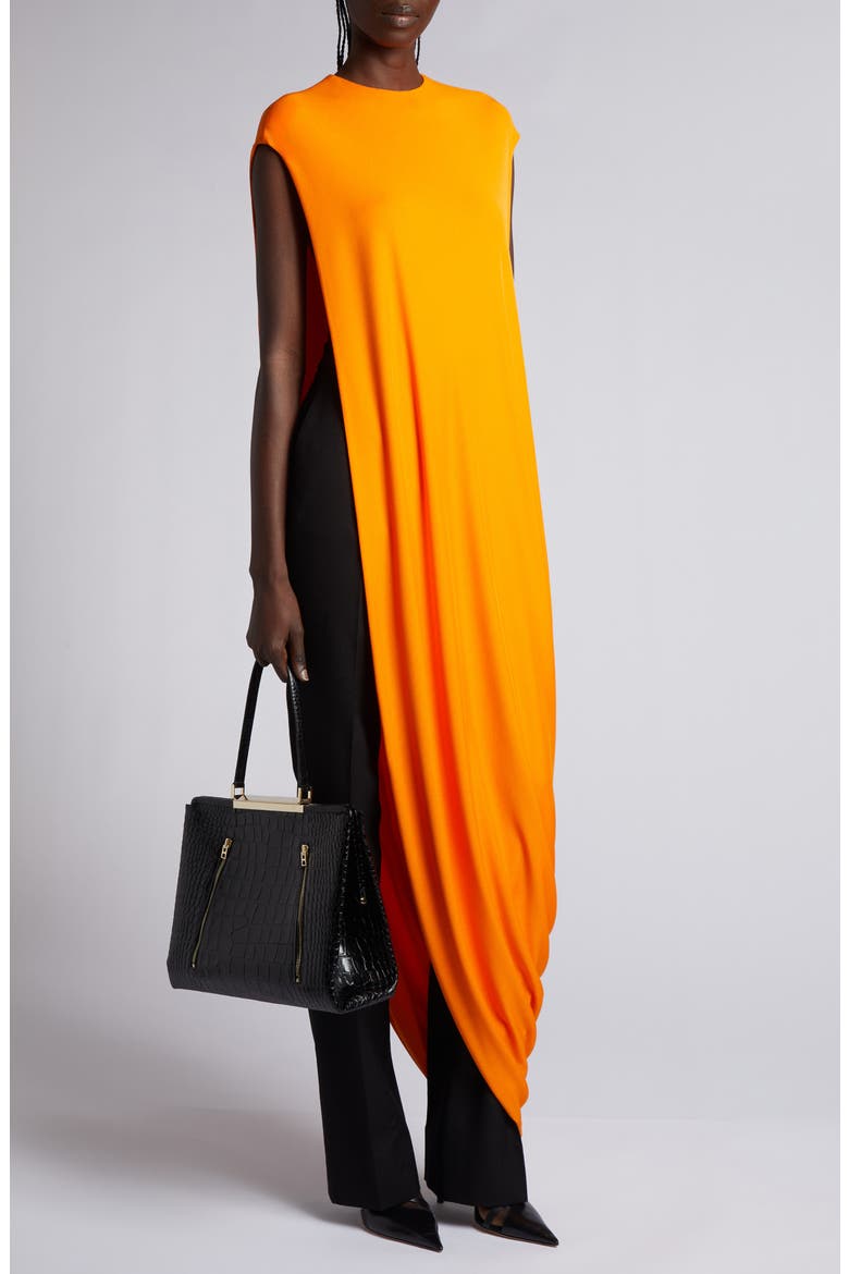 Asymmetrical Crepe Jersey Top, Alternate, color, ORANGE