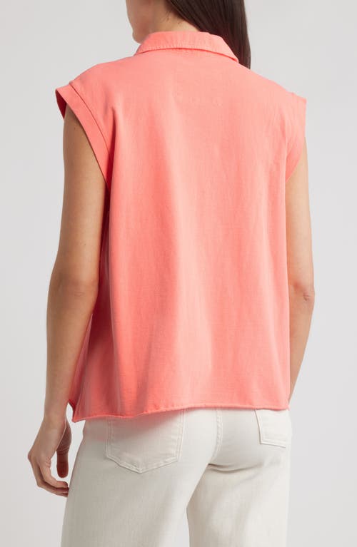 Frank & Eileen Olivia Popover Collar Tank In Wild Strawberry In Pink