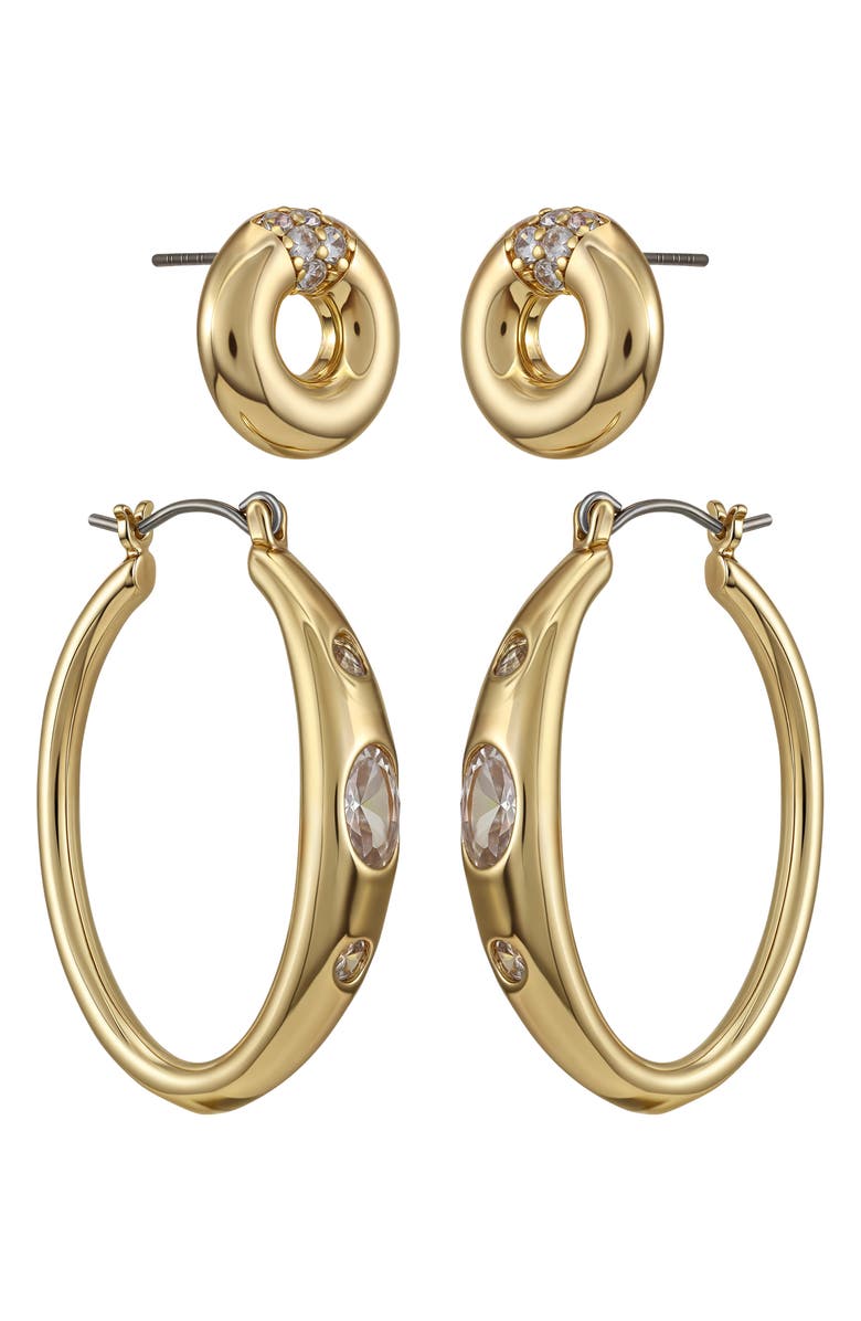 Vince Camuto Set of 2 Assorted Earrings, Alternate, color, Gold