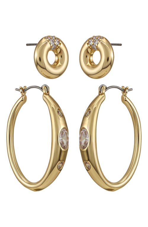 Vince Camuto Set Of 2 Assorted Earrings In Gold