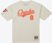 Mitchell & Ness Men's Mitchell & Ness Cal Ripken Jr. Cream Baltimore Orioles Cooperstown Collection Throwback Name & Number T-Shirt