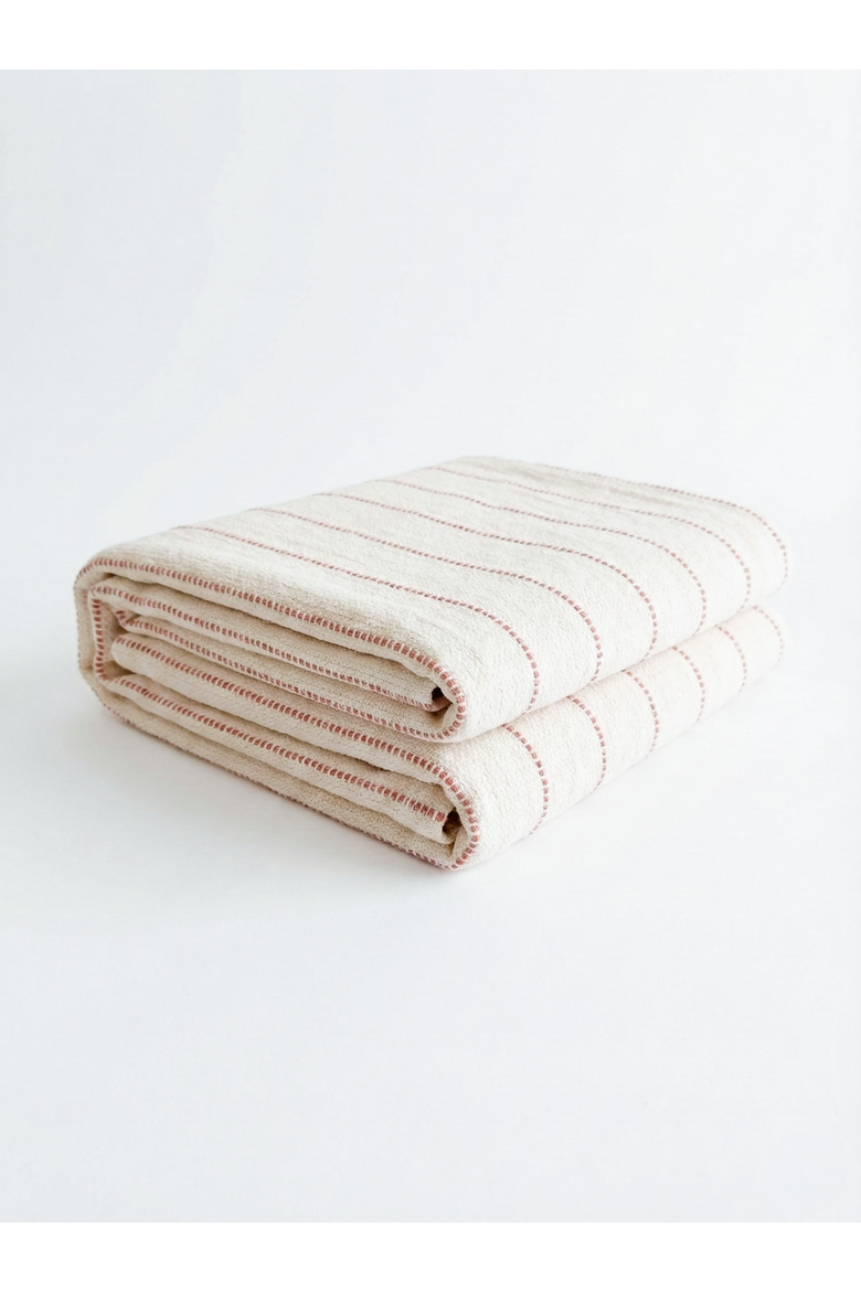 Smooth Cotton Bed Blanket with Stripes, Alternate, color, Ivory / Copper Stripe