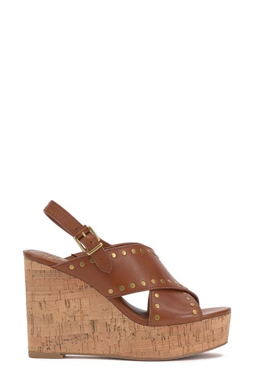 Vince Camuto Ellna Platform Wedge Sandal In Caramello