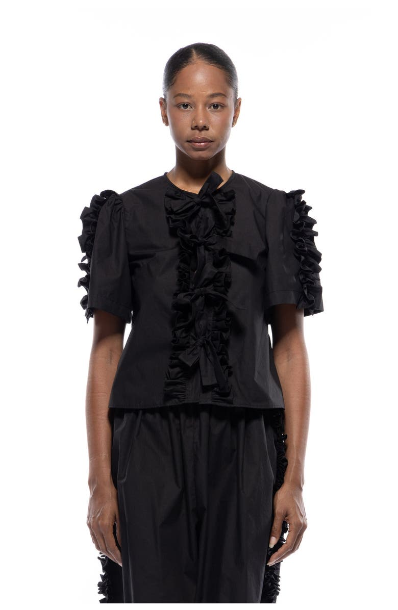 Toit Volant Charlie Bow Ruffle Top, Main, color, 