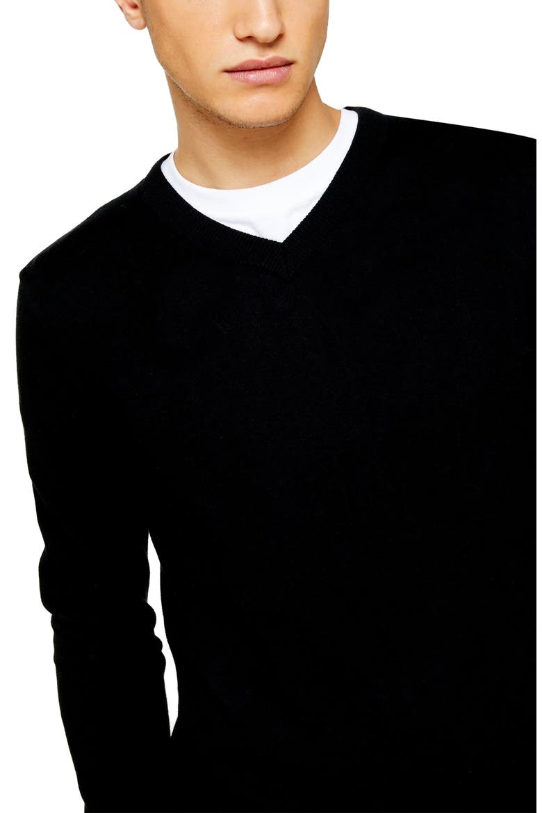 Classic Fit V-Neck Sweater, Alternate, color, BLACK