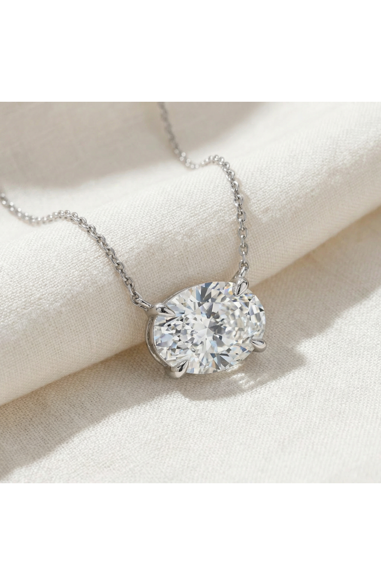 Bliss Diamond Certified 4Ct Diamond Oval Solitaire Pendant 14k Gold 18" Womens Chain Lab Grown, Alternate, color, Yellow Gold