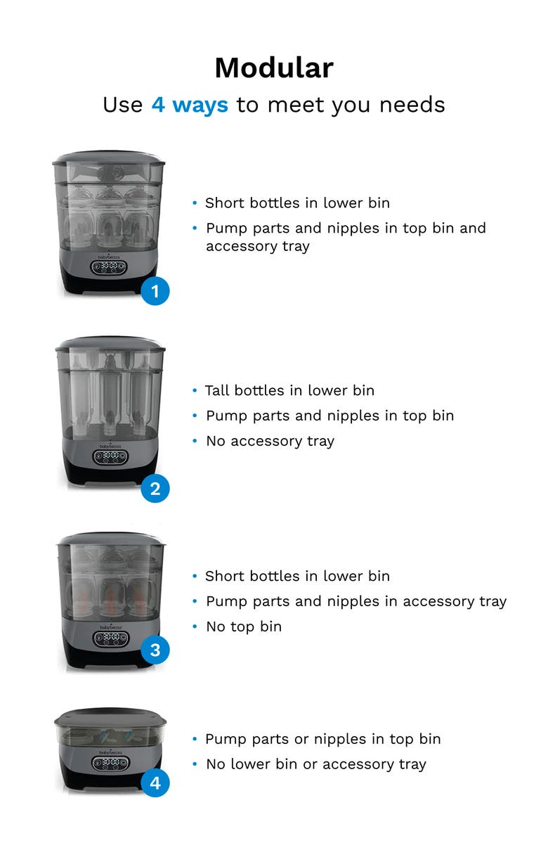 BABY BREZZA One Step Bottle Sterilizer/Dryer Advanced, Alternate, color, Charcoal