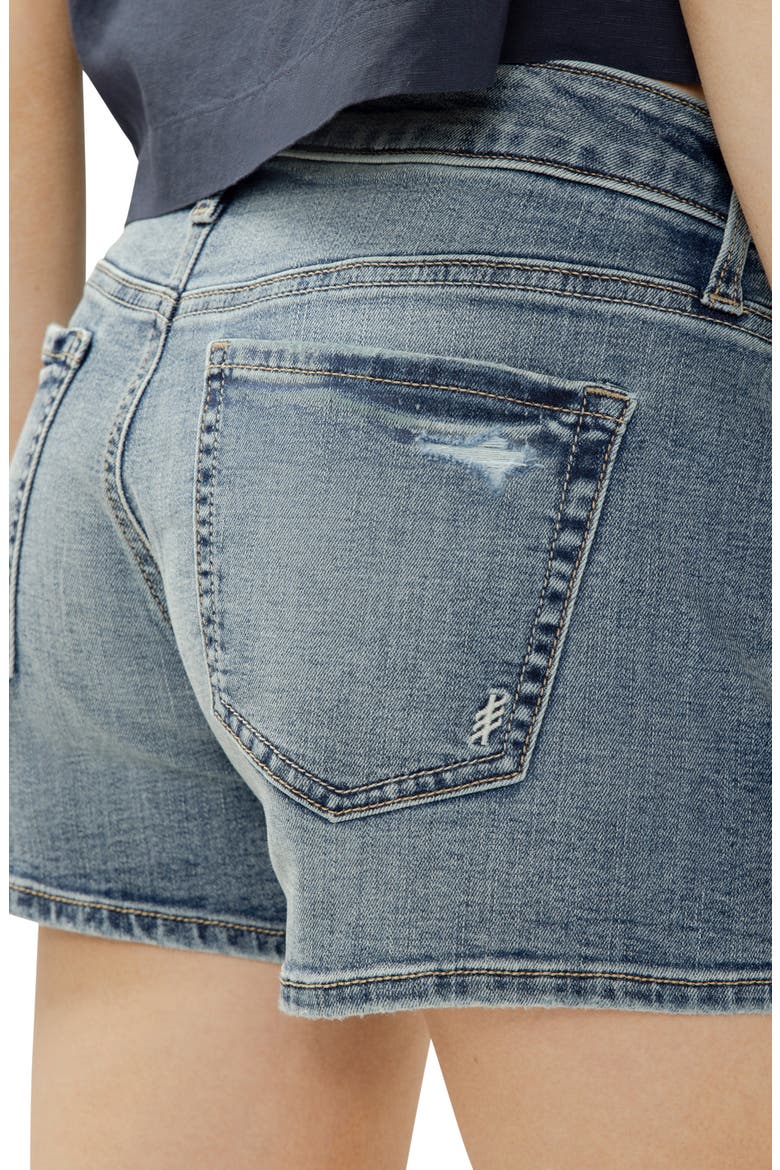 Exposed Button Mid Rise Denim Boyfriend Shorts, Alternate, color, SUMMERS BEACH