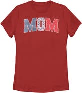 Minnie Mouse Women's Minnie Mouse Mom Three Collegiate Patterns  Graphic T-Shirt