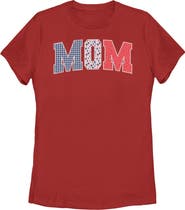Minnie Mouse Women's Minnie Mouse Mom Three Collegiate Patterns Graphic T-Shirt