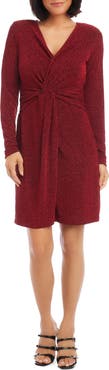 Karen Kane Twist Front Long Sleeve Sheath Dress