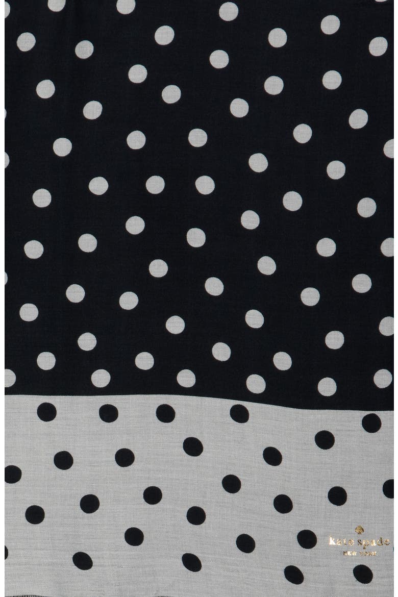 springtime dot oblong scarf, Alternate, color, 155 CREAM/ BLACK