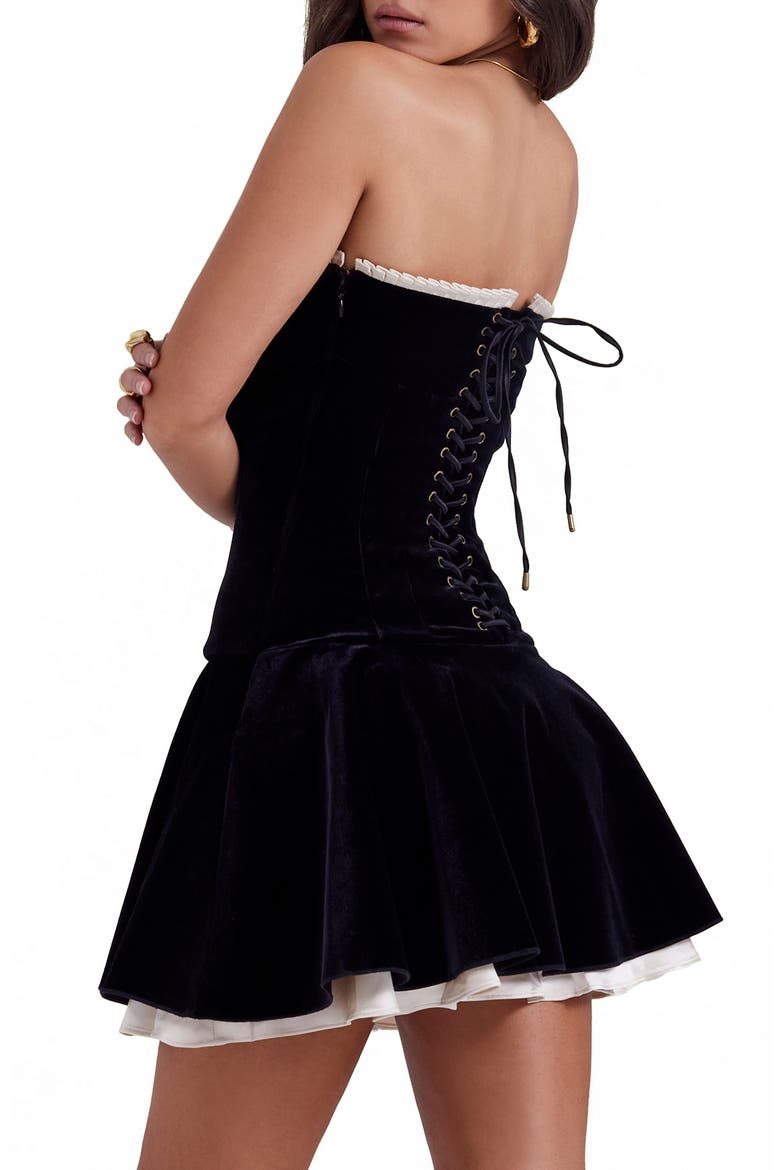 Marilla Strapless Minidress, Alternate, color, BLACK/ VINTAGE CREAM