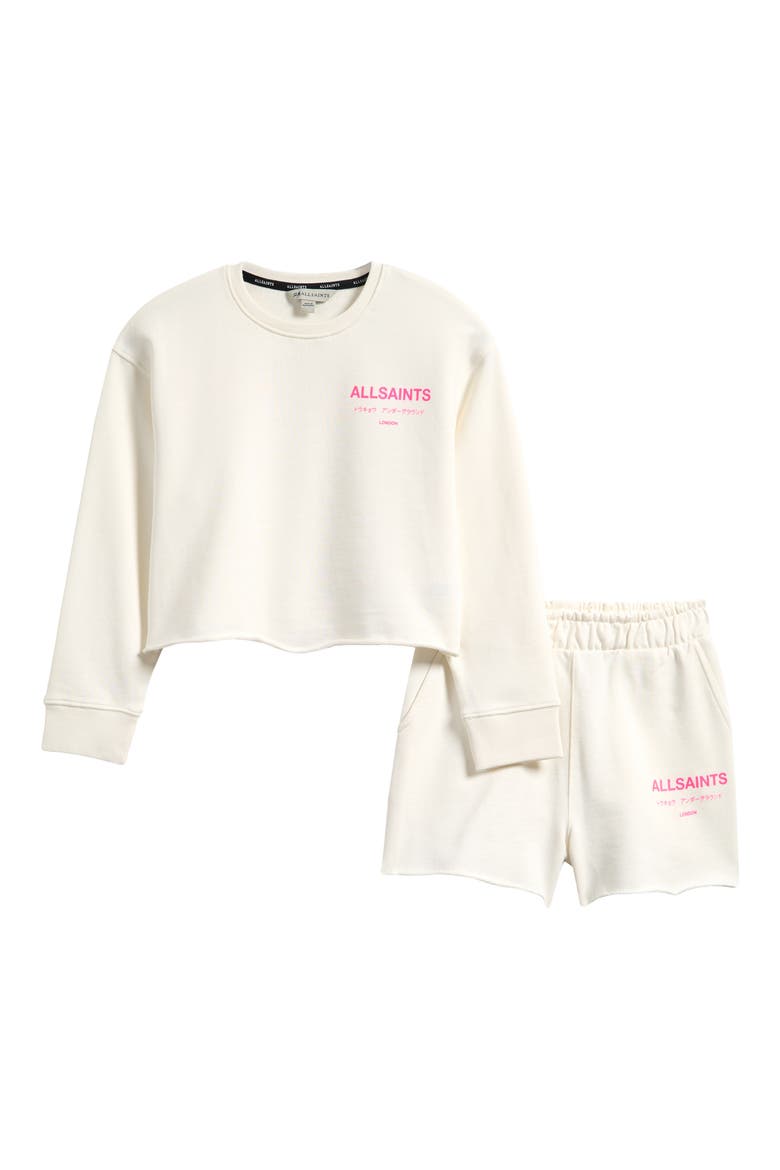 Kids' Underground Sweatshirt & Shorts Set, Main, color, WHITE