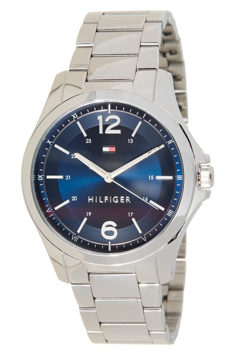 Essentials Bracelet Watch, 44.5mm, Main, color, BLUE/ SILVER