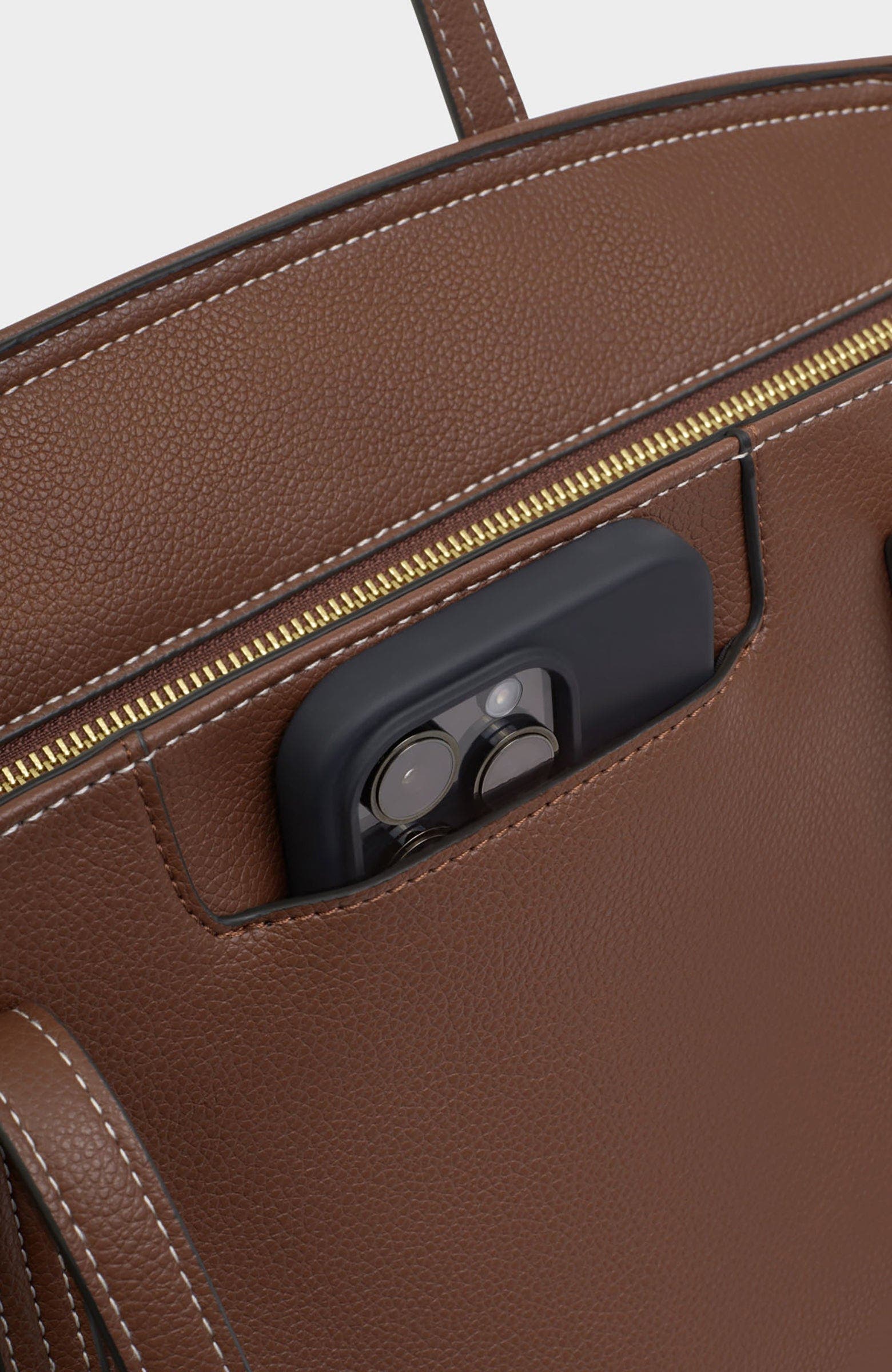 Katie Loxton Harlyn Work Tote Bag, Alternate, color, Chocolate