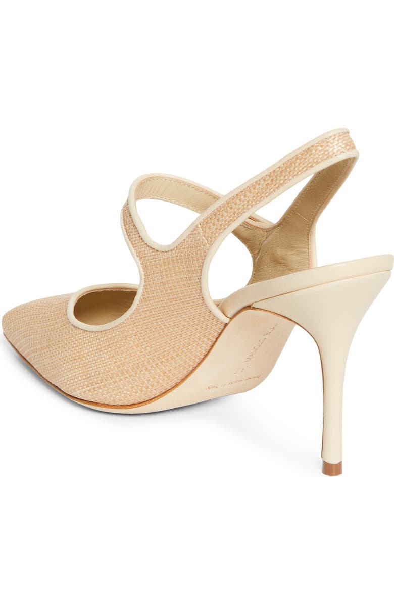 Manolo Blahnik Camparisli Pointed Toe Mary Jane Slingback Pump, Alternate, color, Light Beige/ Cream