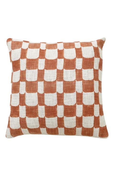 Checkered Block Printed Pillow - Cover Only