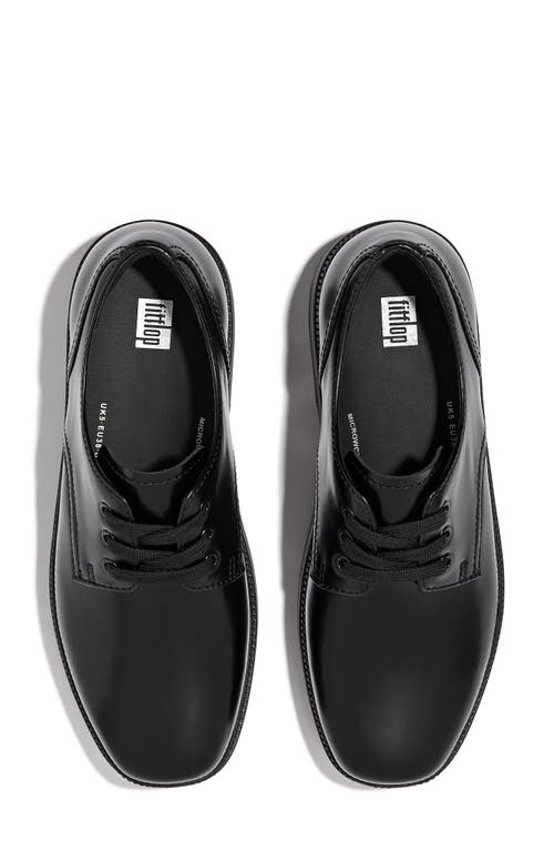 Fitflop Luma Demi Wedge Leather Oxford In Black