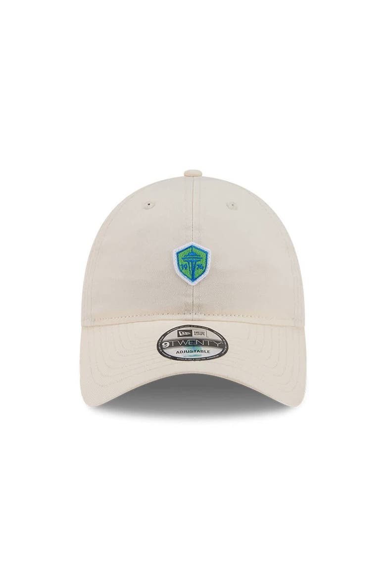 Men's New Era Beige Seattle Sounders FC Micro Team Logo 9TWENTY Adjustable Hat, Alternate, color, Beige