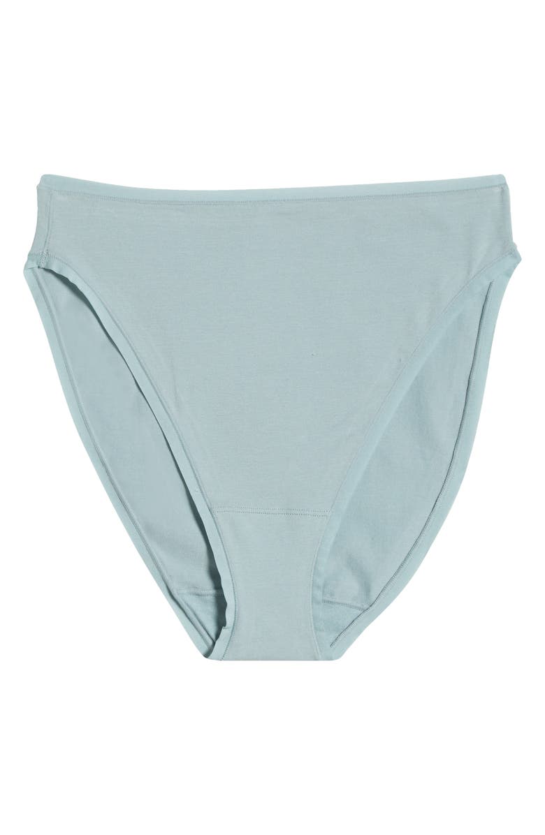 Natori Bliss Bare Cotton High Cut Briefs, Alternate, color, Seaglass