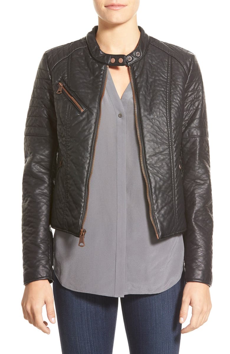 Marc New York 'George' Faux Leather Moto Jacket, Main, color, 