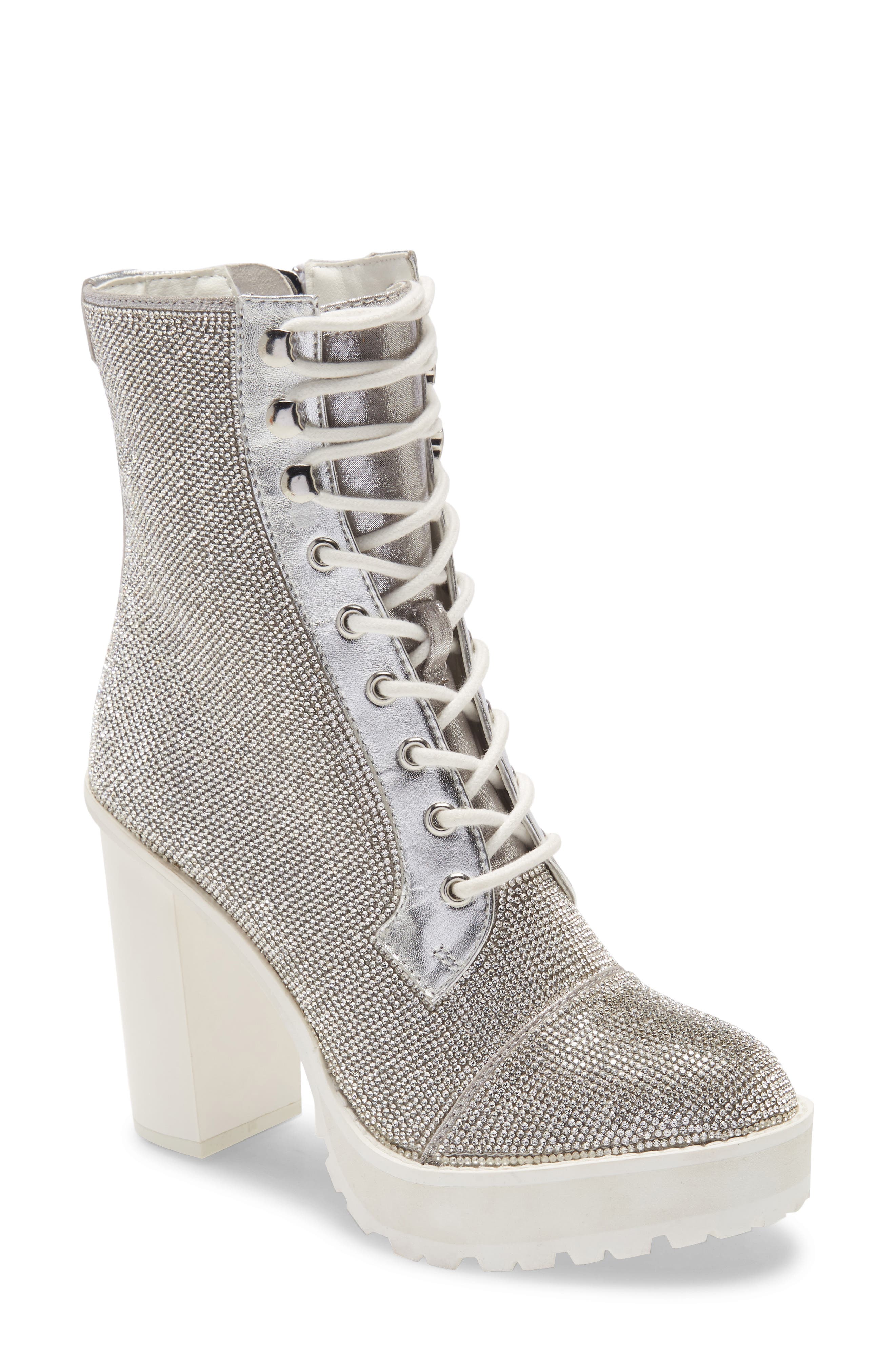 Steve Madden Winnie Harlow x Steve Madden Lisalove Croc Embossed Platform Bootie, Main, color, 