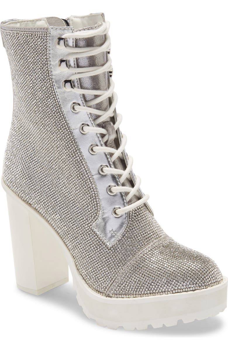 Steve Madden Winnie Harlow x Steve Madden Lisalove Croc Embossed Platform Bootie, Main, color,