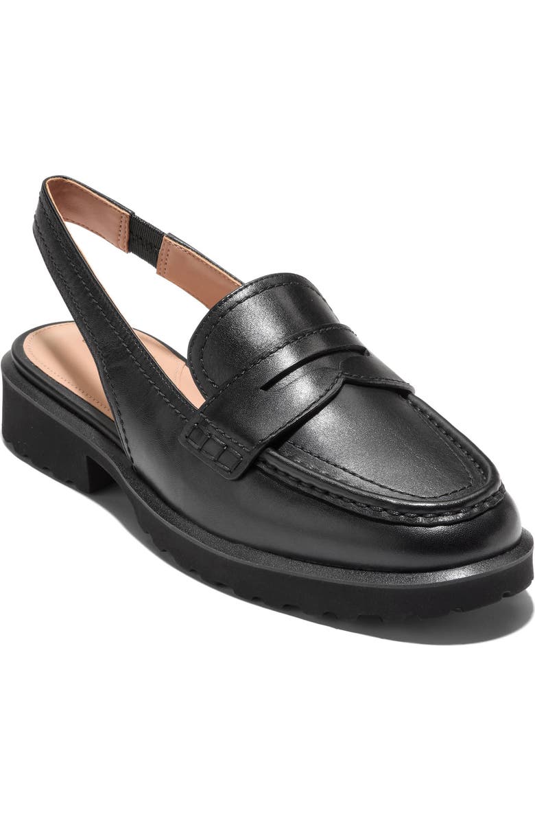 Cole Haan Gwendolyn Slingback Penny Loafer, Main, color, Black Leather