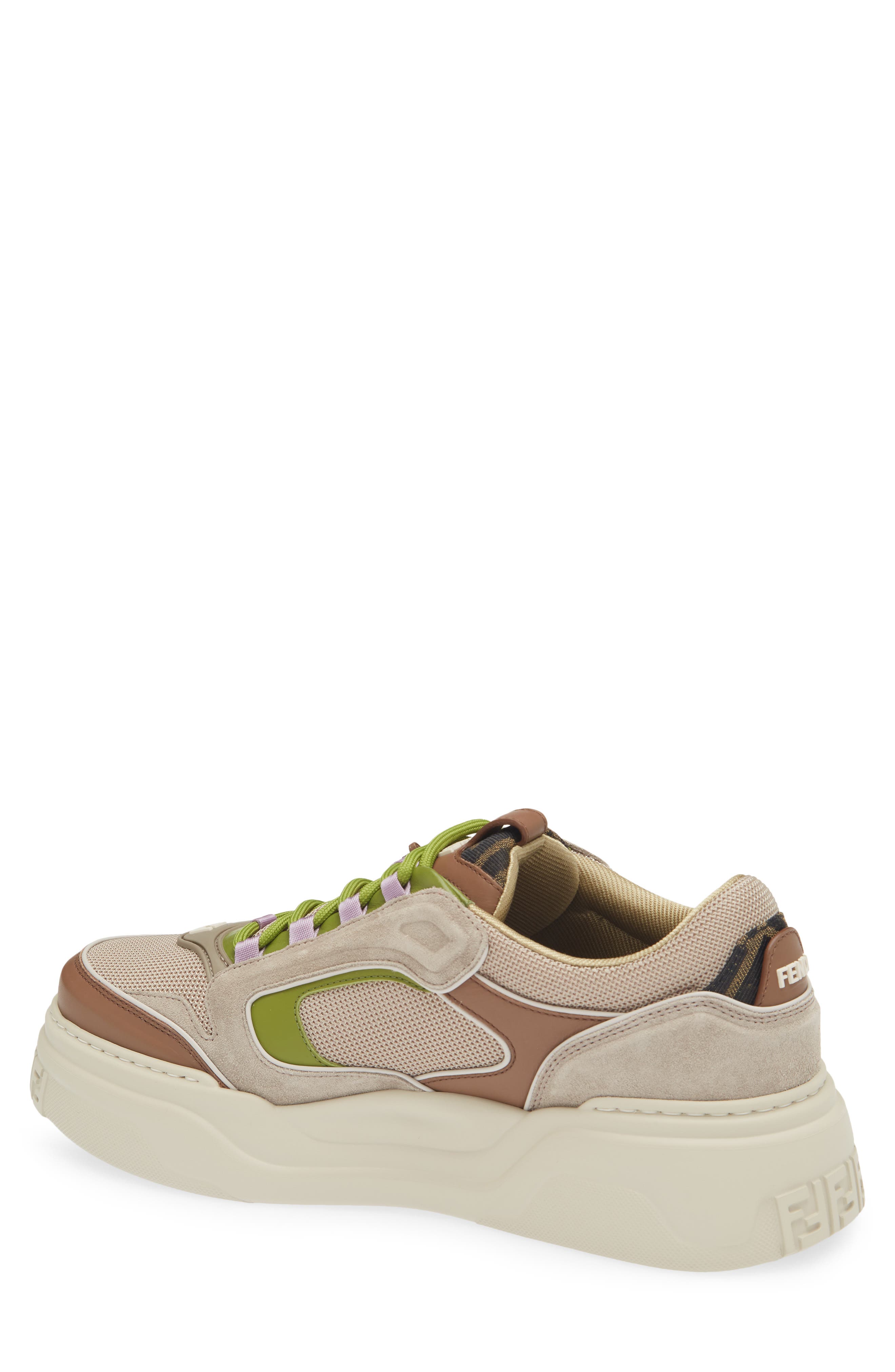 Fendi Force Low Top Sneaker, Alternate, color, Cacao Verbena Beige