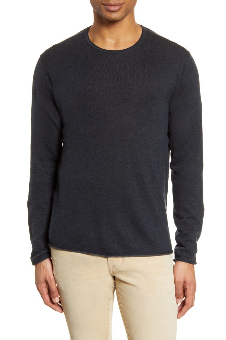 Trent Crewneck Wool Blend Sweater, Main, color, NAVY