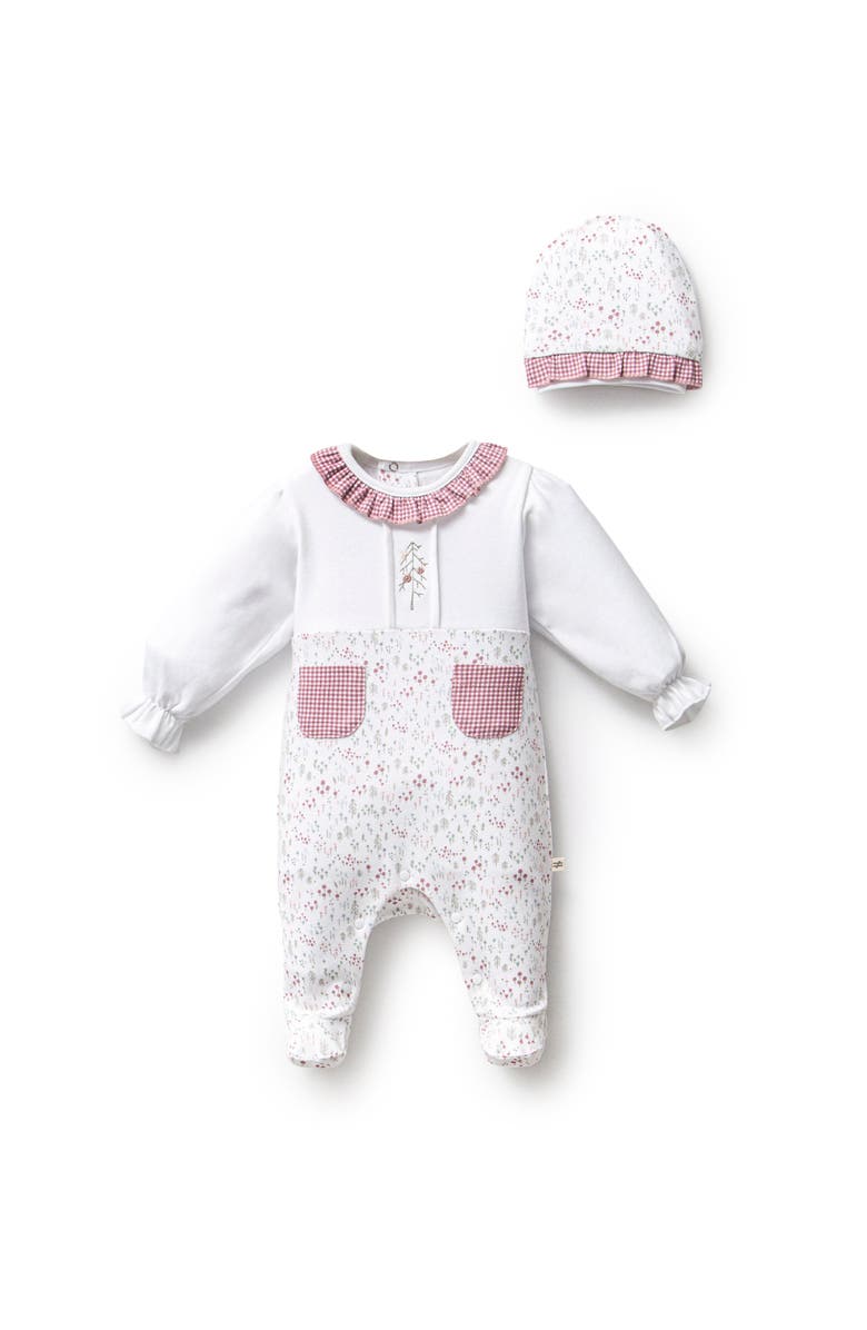 moi noi Gingham Flower Ruffle Set, Main, color, Pink