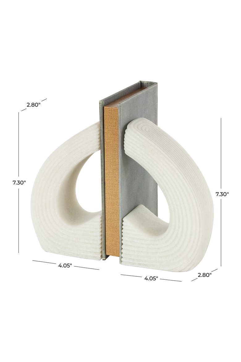 Textured Bookends, Alternate, color, WHITE