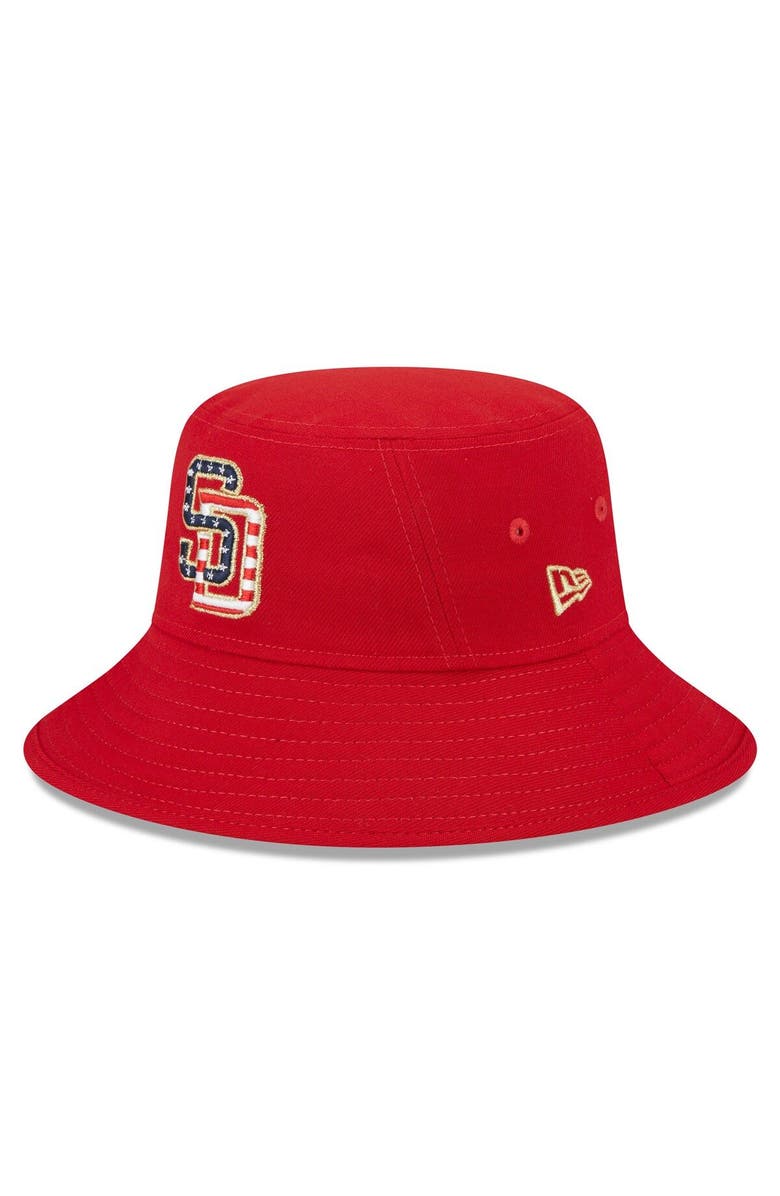 New Era Men's New Era  Red San Diego Padres 2023 Fourth of July Bucket Hat, Main, color, 