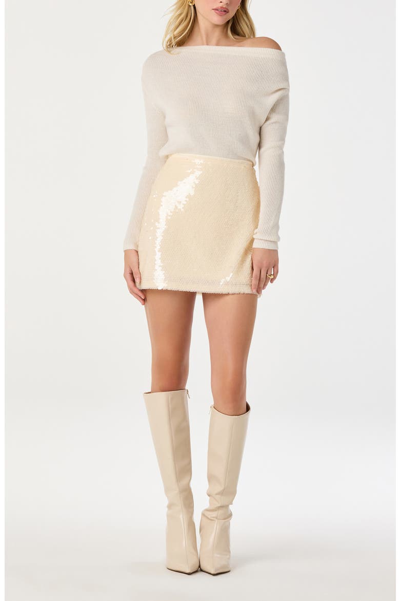 One-Shoulder Rib Sweater, Alternate, color, CREAM