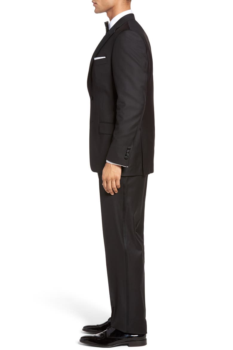 Classic B Fit Wool Tuxedo, Alternate, color, BLACK