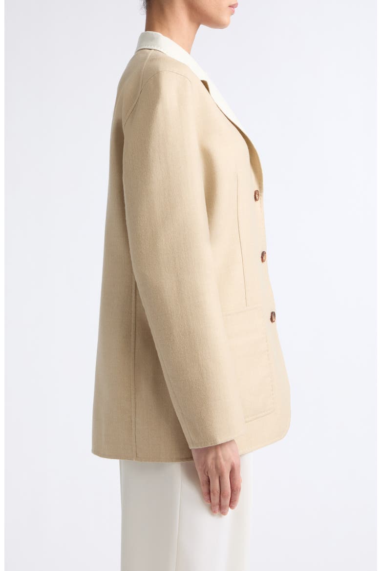 Patch Pocket Reversible Wool & Silk Blazer, Alternate, color, BEECHNUT/CLOUD