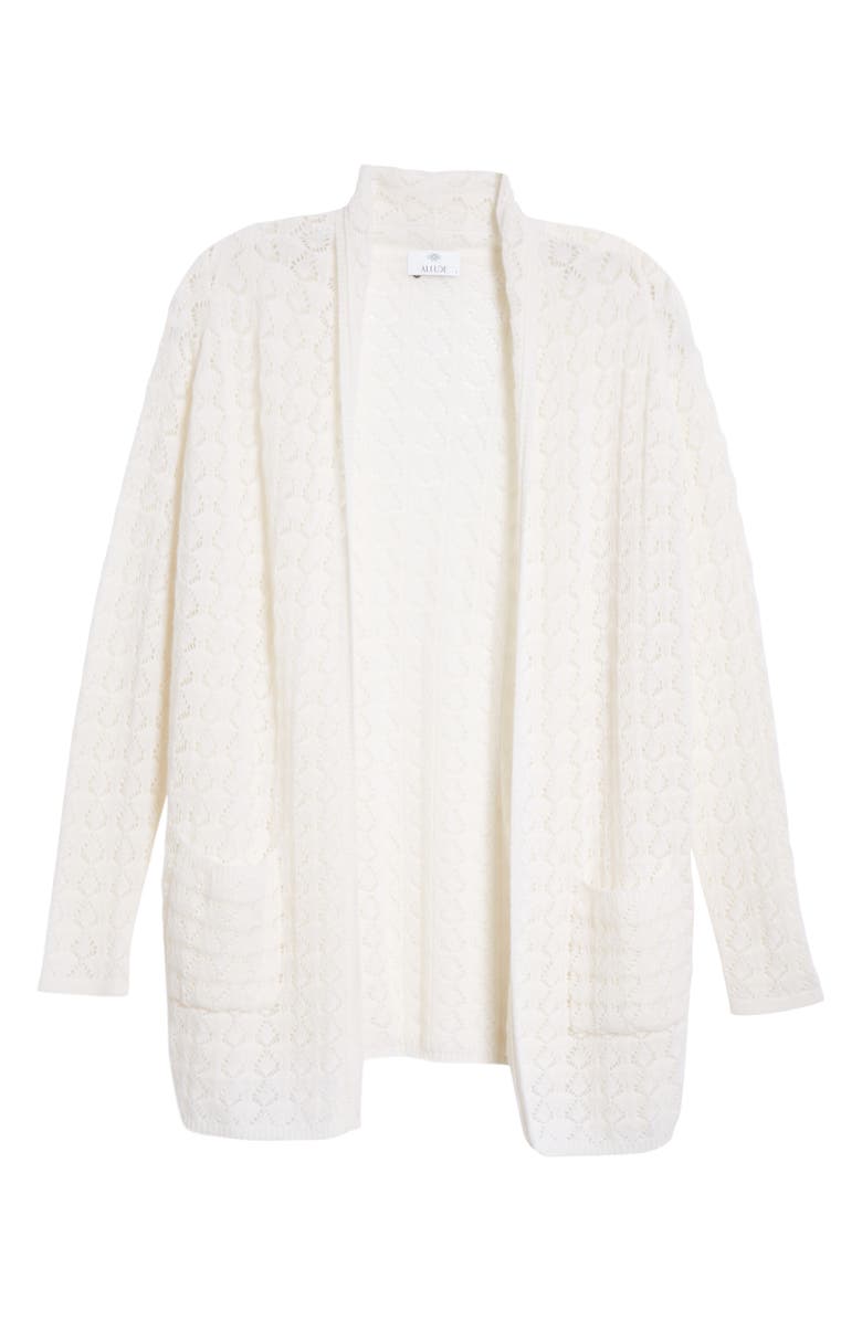 Allude Wool & Cashmere Open Cardigan, Alternate, color, 