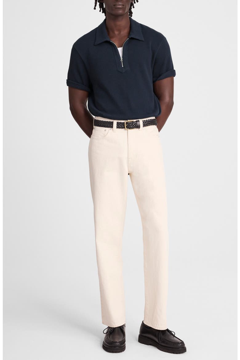 Quarter Zip Pique Polo Shirt, Alternate, color, DARK NAVY