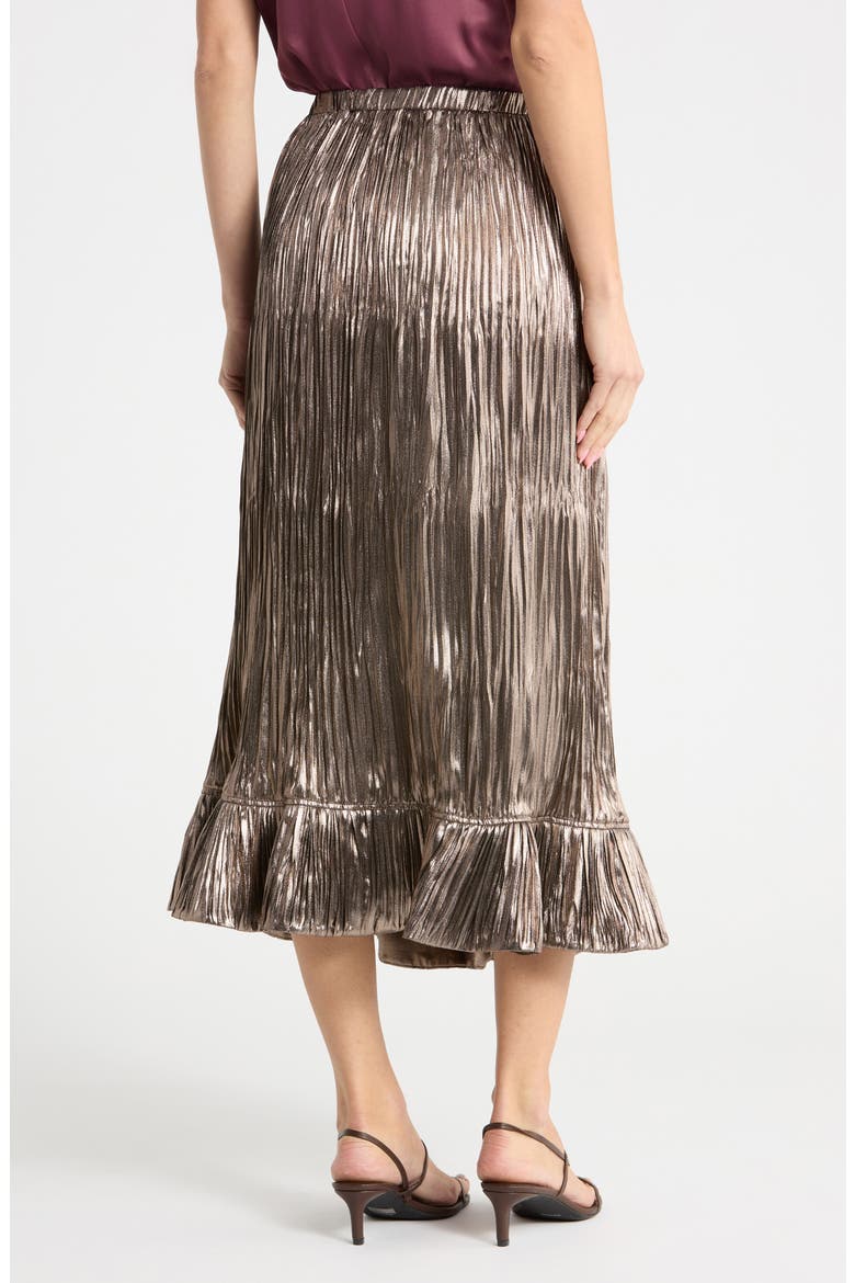 Roan Pleated Midi Skirt, Alternate, color, BRONZE