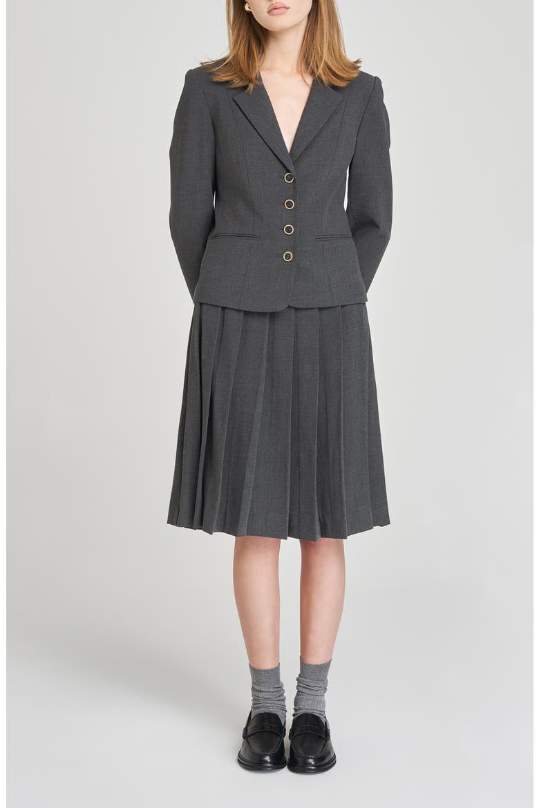Darby Pleated Skirt, Alternate, color, CHARCOAL