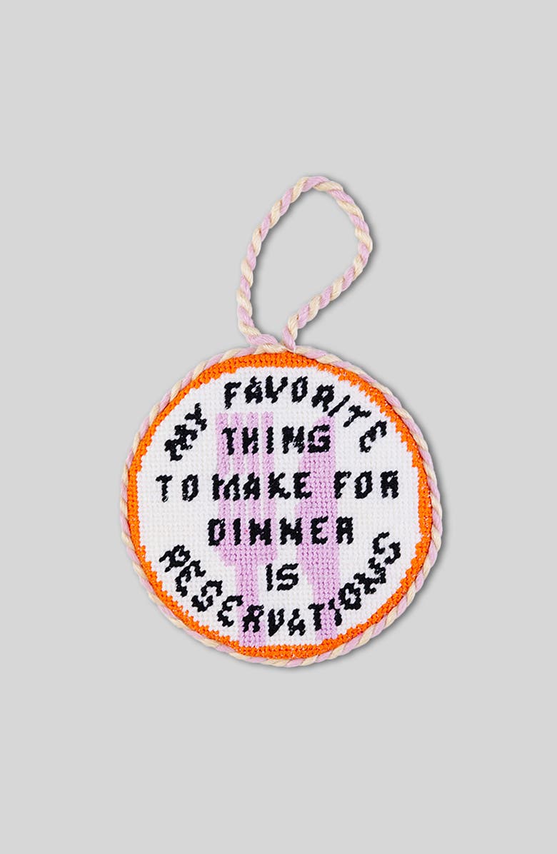 Furbish Needlepoint Ornament - Reservations, Main, color, White