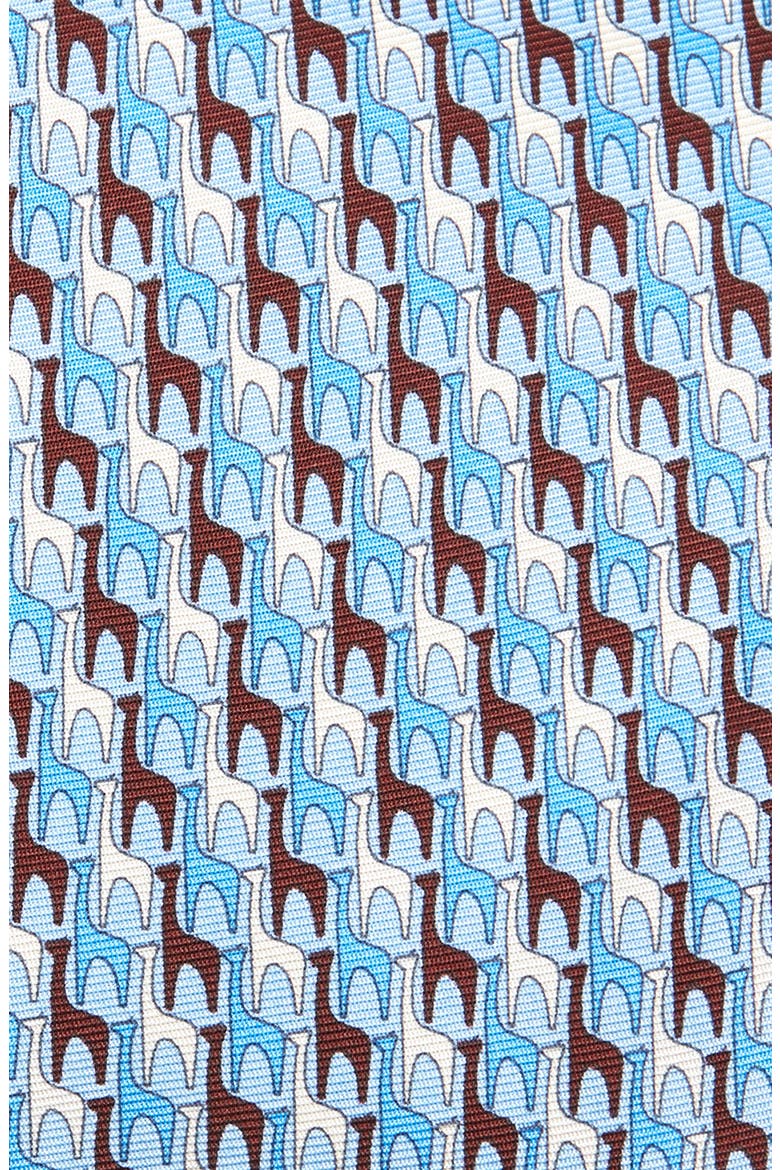 Quadri Giraffe Silk Tie, Alternate, color, LIGHT BLUE