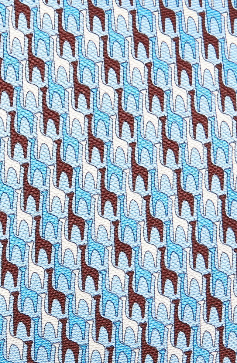 ZEGNA TIES Quadri Giraffe Silk Tie, Alternate, color, Light Blue