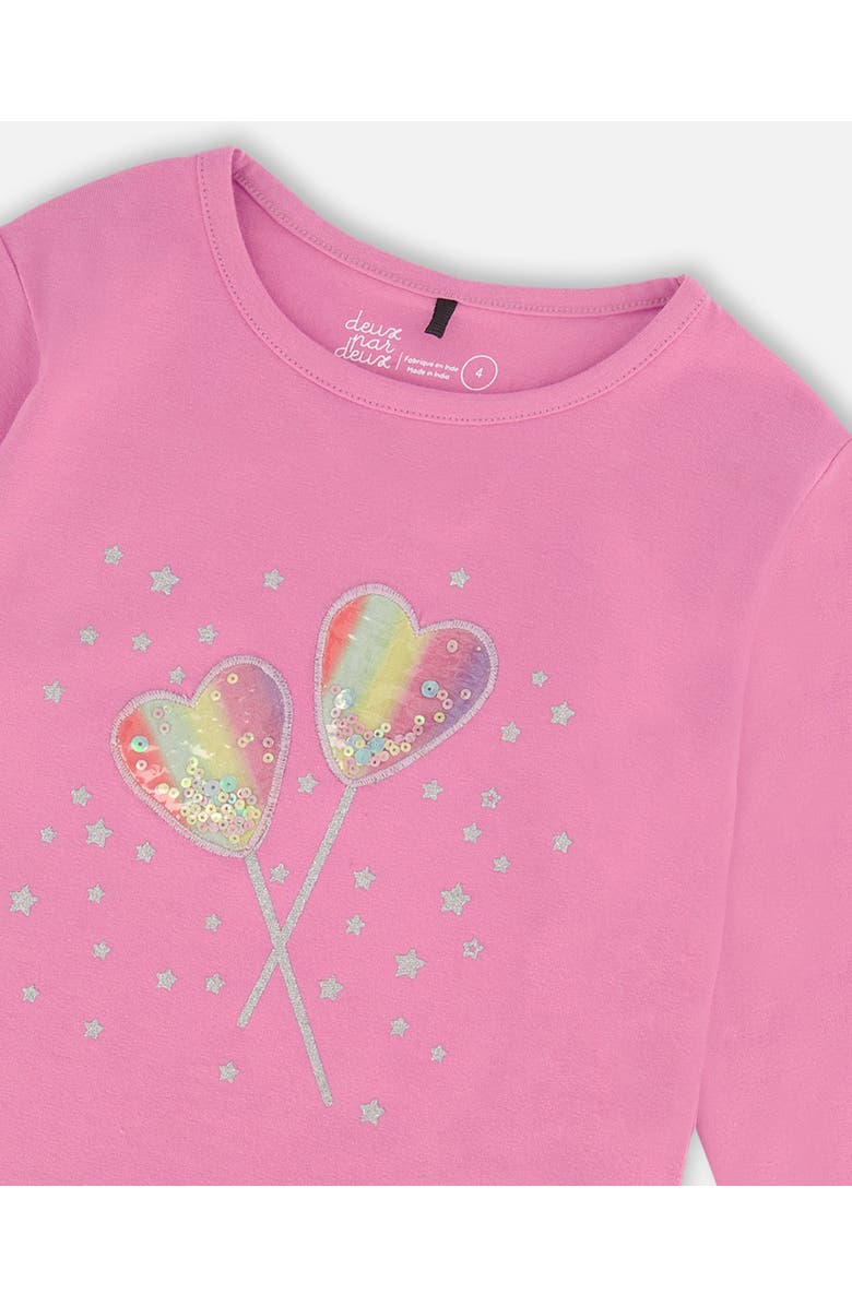 Deux par Deux Girl's Long Sleeve T-Shirt Pink, Alternate, color, 