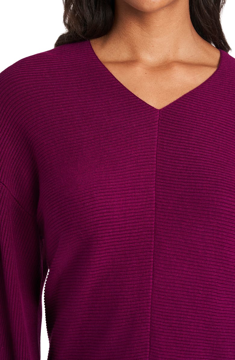 1.STATE Ribbed Balloon Sleeve Cotton Blend Sweater, Alternate, color, Plum Fairy