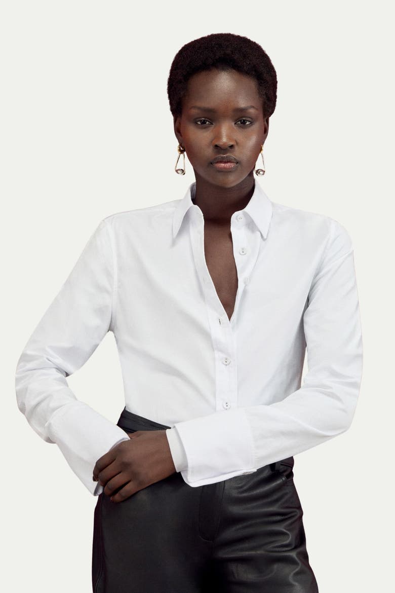 Cotton Woven Buttoned Shirt, Main, color, White