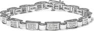 Haus of Brilliance 14K White Gold 2.00 Cttw Princess Diamond Invisible Set Link Bracelet