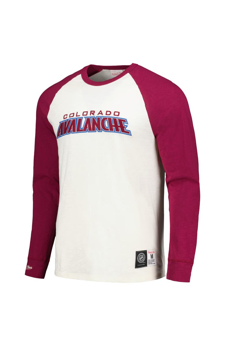 Mitchell & Ness Men's Mitchell & Ness Cream Colorado Avalanche Legendary Slub Vintage Raglan Long Sleeve T-Shirt, Alternate, color, Cream